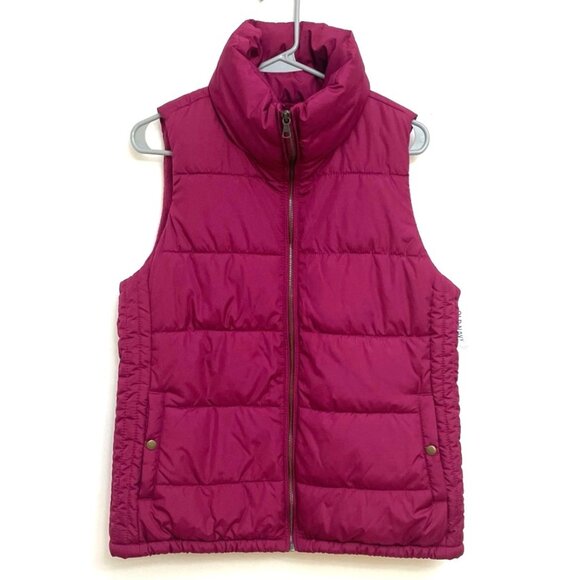 Old Navy Jackets & Blazers - Old Navy Fleece-Lined Quilted Puffer Vest Women's Sz M Purple Plum Maroon New